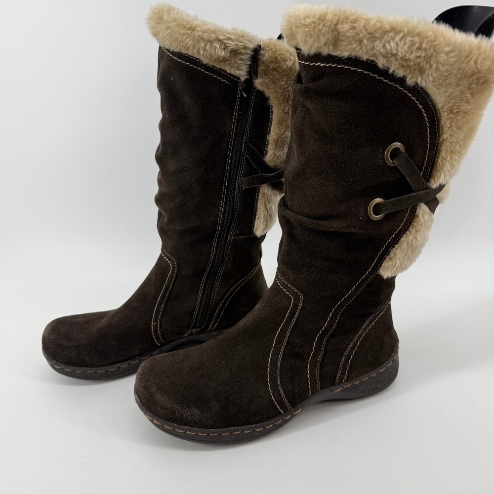 G.H. Bass Denver 4704-205 Women's 8.5M Brown Suede Leather Faux Shearling Boots